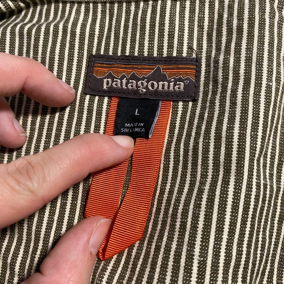 Patagonia Women's Hickory Stripe Sediment Farrier's Shirt Organic Cotton & Hemp - Picture 9 of 10